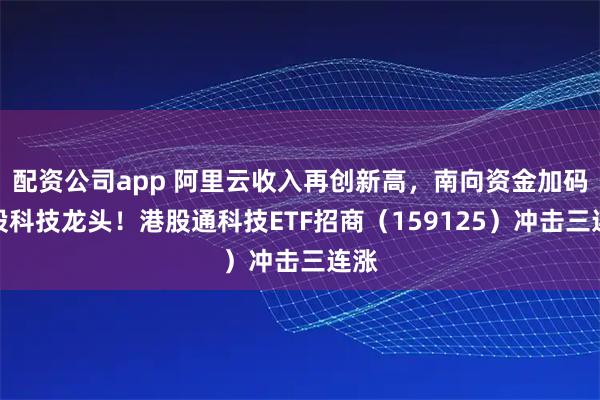 配资公司app 阿里云收入再创新高,南向资金加码港股科技龙头!港股通科技ETF招商(159125)冲击三连涨